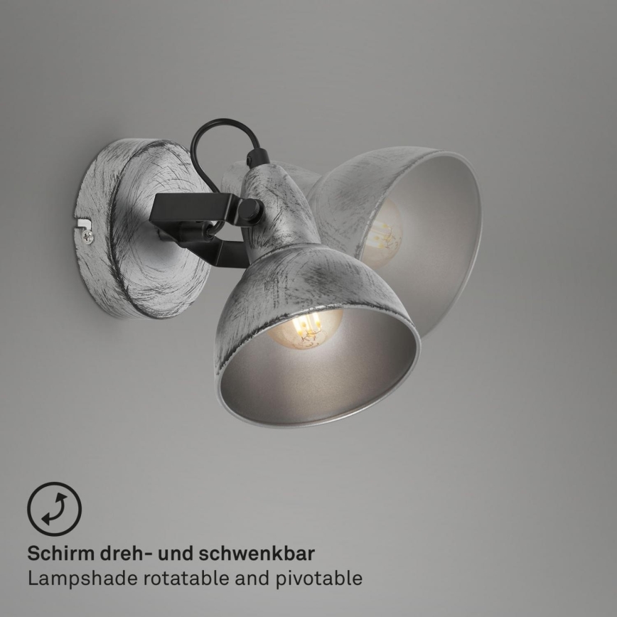 Briloner 2049-014 - Foco de pared RETRO 1xE14/40W/230V gris