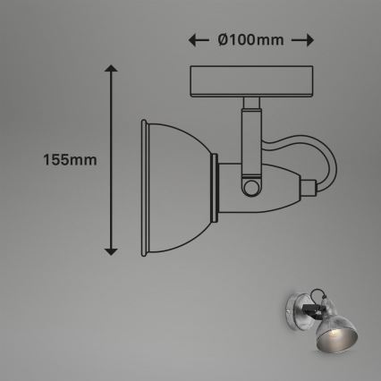 Briloner 2049-014 - Foco de pared RETRO 1xE14/40W/230V gris