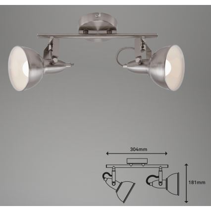 Briloner 2049-022 - Foco SOFT 2xE14/40W/230V cromo mate