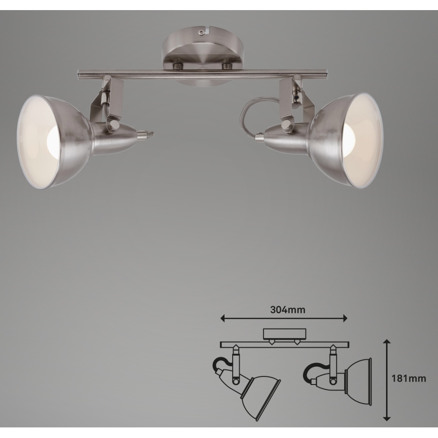 Briloner 2049-022 - Foco SOFT 2xE14/40W/230V cromo mate