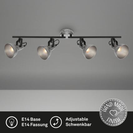 Briloner 2049-044 - Foco RETRO 4xE14/40W/230V gris