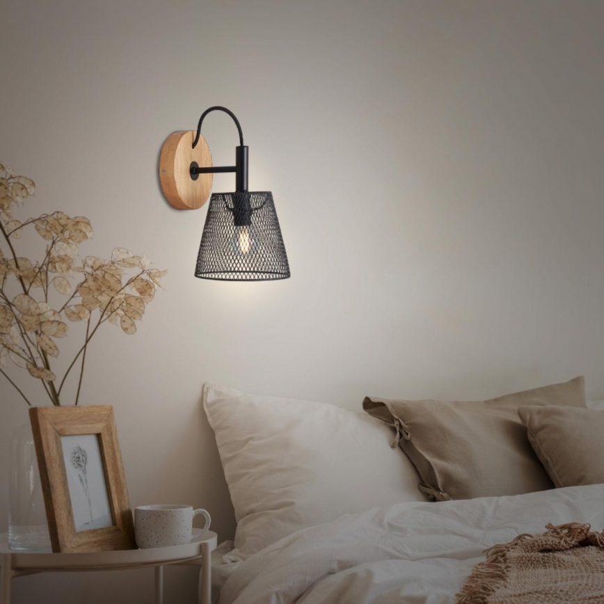 Briloner 2077-015 - Aplique WOOD & STYLE 1xE14/25W/230V árbol de caucho