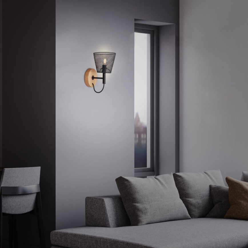 Briloner 2077-015 - Aplique WOOD & STYLE 1xE14/25W/230V árbol de caucho