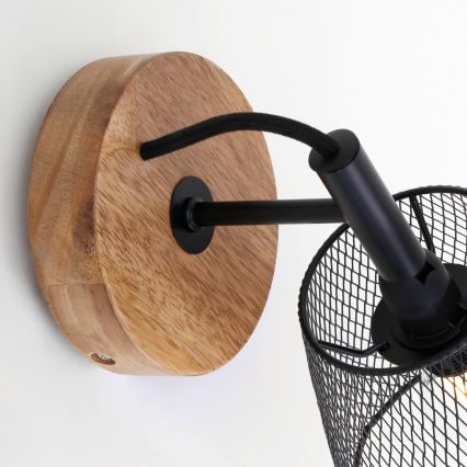 Briloner 2077-015 - Aplique WOOD & STYLE 1xE14/25W/230V árbol de caucho