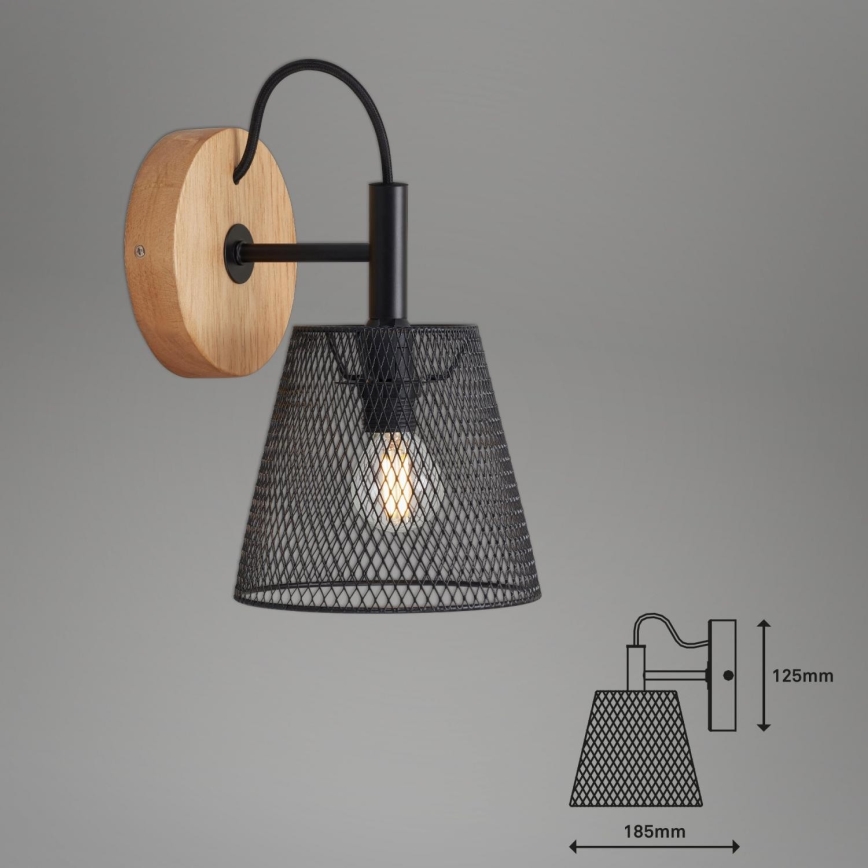 Briloner 2077-015 - Aplique WOOD & STYLE 1xE14/25W/230V árbol de caucho