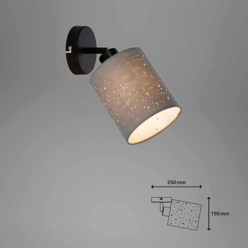 Briloner 2078-014 - Foco de pared SPOTLIGHT 1xE27/25W/230V gris/negro