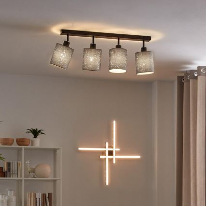 Briloner 2078-044 - Foco SPOTLIGHT 4xE27/25W/230V gris/negro