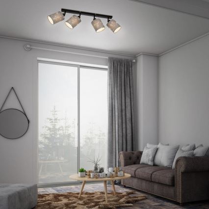 Briloner 2078-044 - Foco SPOTLIGHT 4xE27/25W/230V gris/negro