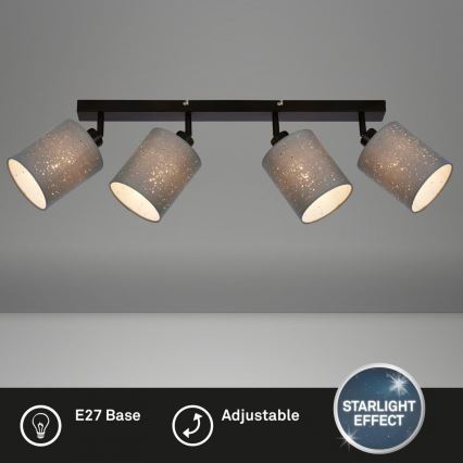 Briloner 2078-044 - Foco SPOTLIGHT 4xE27/25W/230V gris/negro