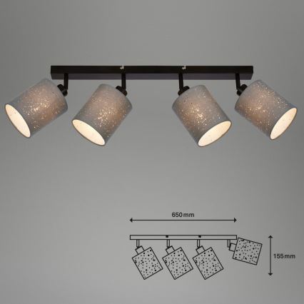 Briloner 2078-044 - Foco SPOTLIGHT 4xE27/25W/230V gris/negro