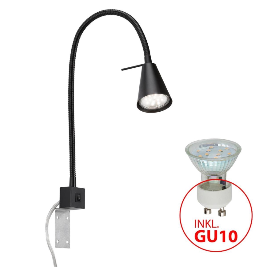Briloner 2080-015 - Aplique LED COMFORT LIGHT 1xGU10/5W/230V negro