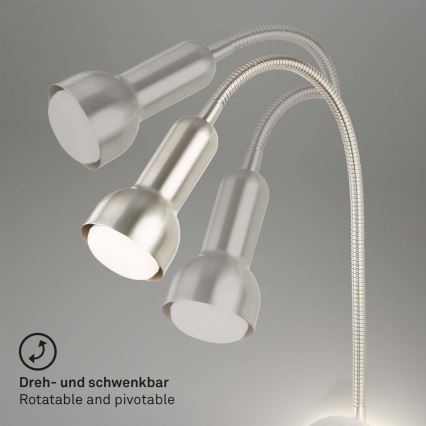 Briloner 2178012 - LED Aplique flexible 1xE14/10W/230V + LED/3W cromo mate