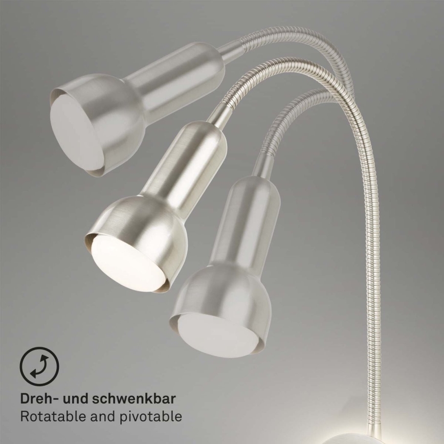 Briloner 2178012 - LED Aplique flexible 1xE14/10W/230V + LED/3W cromo mate