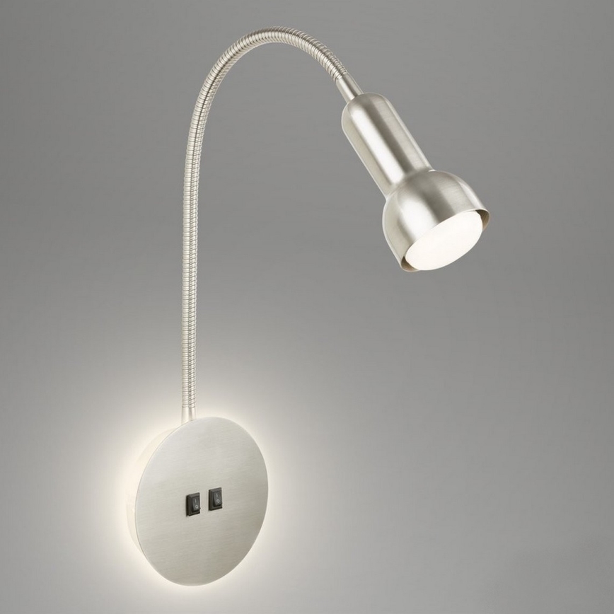 Briloner 2178012 - LED Aplique flexible 1xE14/10W/230V + LED/3W cromo mate