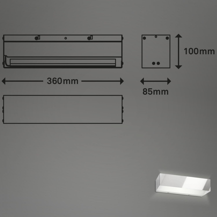 Briloner 2204-018 - Aplique LED para exterior LED/8W/230V IP44 cromo brillante