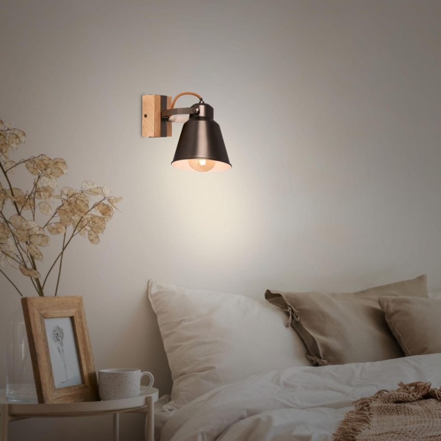 Briloner 2406-014 - Foco de pared RETRO 1xE27/40W/230V marrón