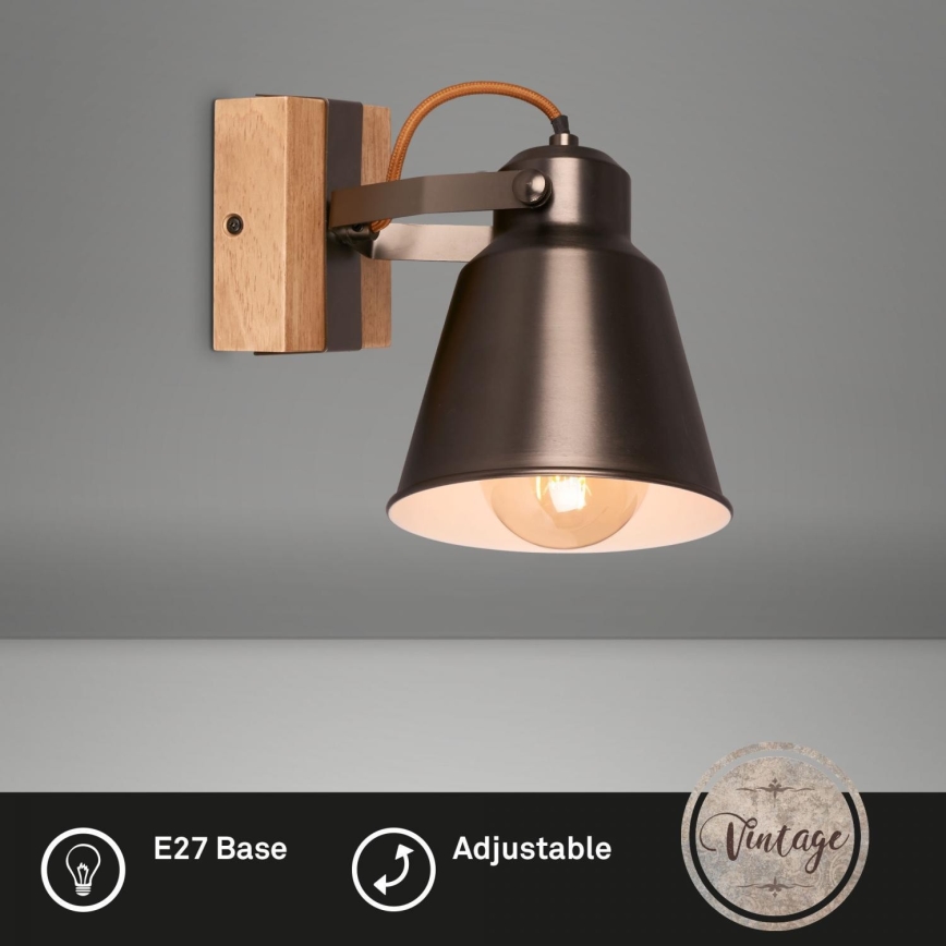 Briloner 2406-014 - Foco de pared RETRO 1xE27/40W/230V marrón