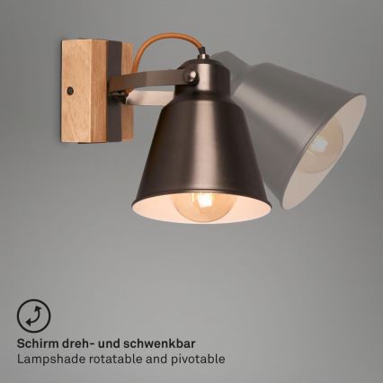 Briloner 2406-014 - Foco de pared RETRO 1xE27/40W/230V marrón