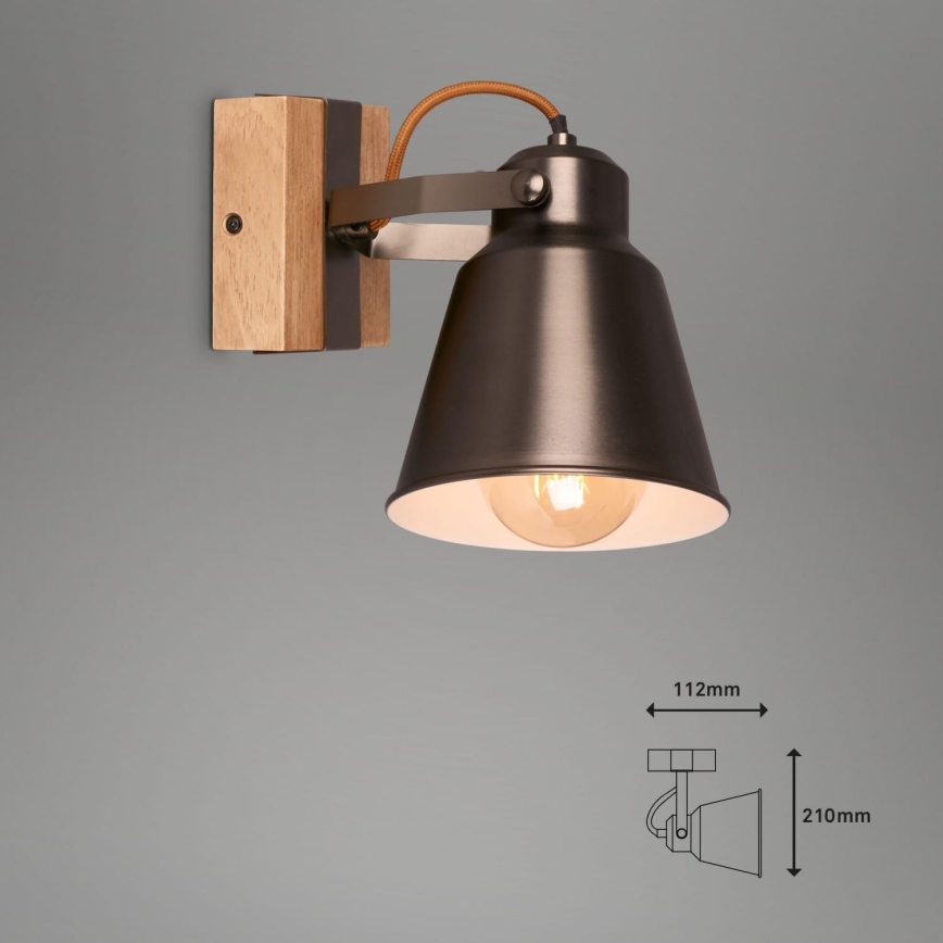 Briloner 2406-014 - Foco de pared RETRO 1xE27/40W/230V marrón