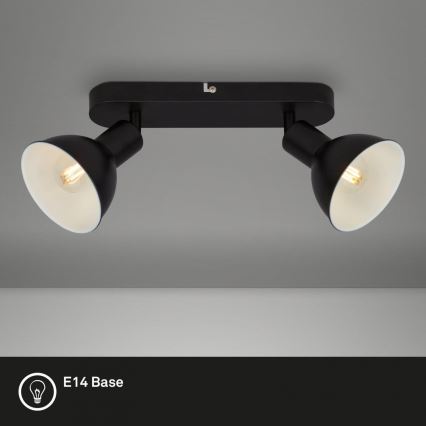 Briloner 2674-025 - Foco RETRO 2xE14/25W/230V negro