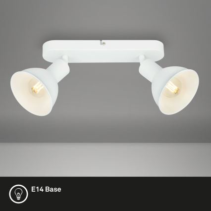 Briloner 2674-026 - Foco RETRO 2xE14/25W/230V blanco