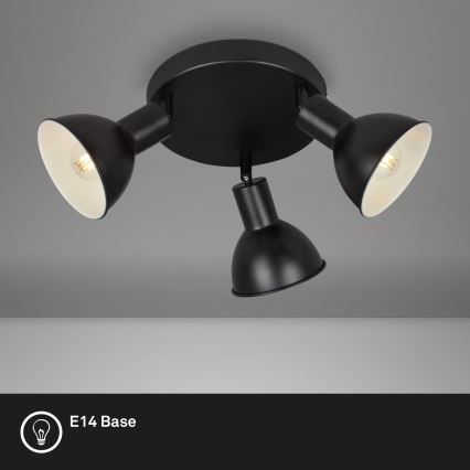 Briloner 2674-035 - Foco RETRO 3xE14/25W/230V negro