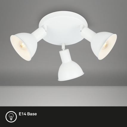 Briloner 2674-036 - Foco RETRO 3xE14/25W/230V blanco