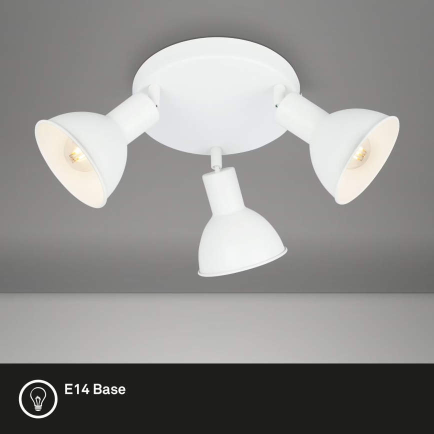 Briloner 2674-036 - Foco RETRO 3xE14/25W/230V blanco