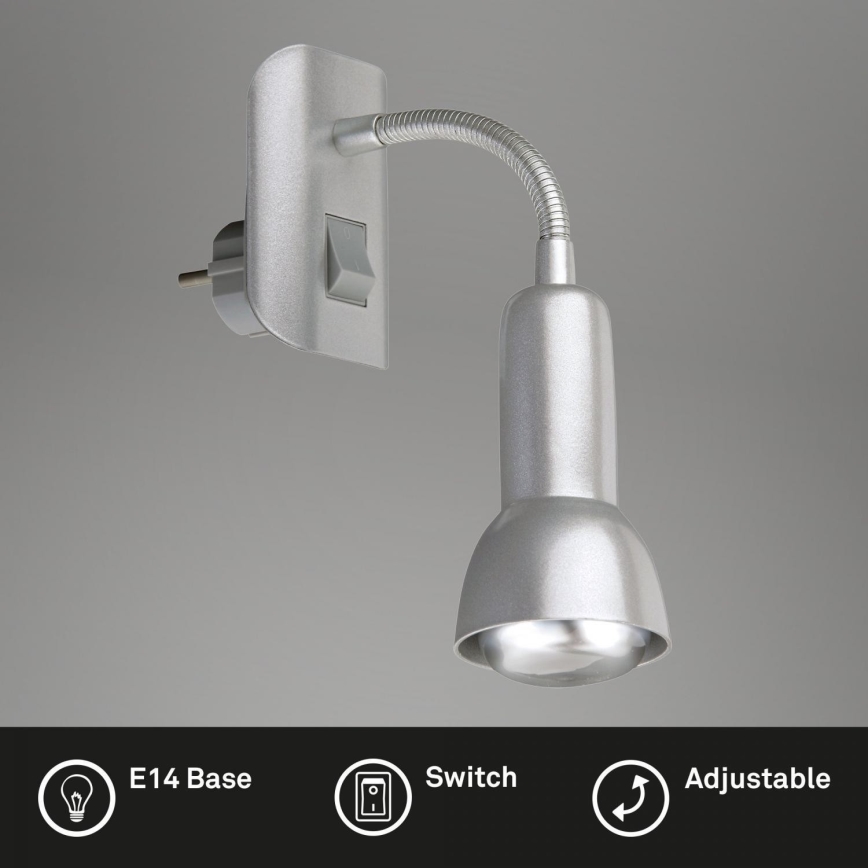 Briloner 2739-014P - Lámpara con enchufe integrado 1xE14/25W/230V