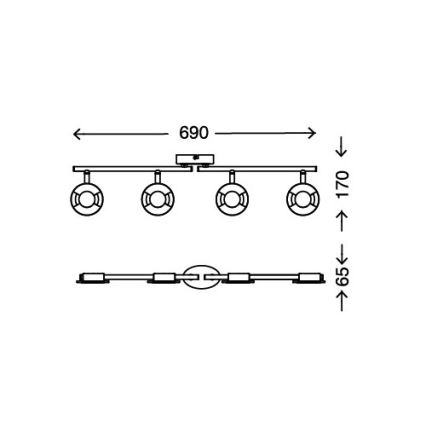 Briloner 2798-042 - Foco STONE LED 4xLED/4,5W/230V