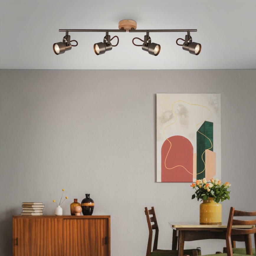 Briloner 2872-045 - Foco LED TAHUN 4xGU10/5W/230V 3000K marrón