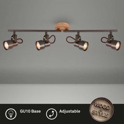 Briloner 2872-045 - Foco LED TAHUN 4xGU10/5W/230V 3000K marrón