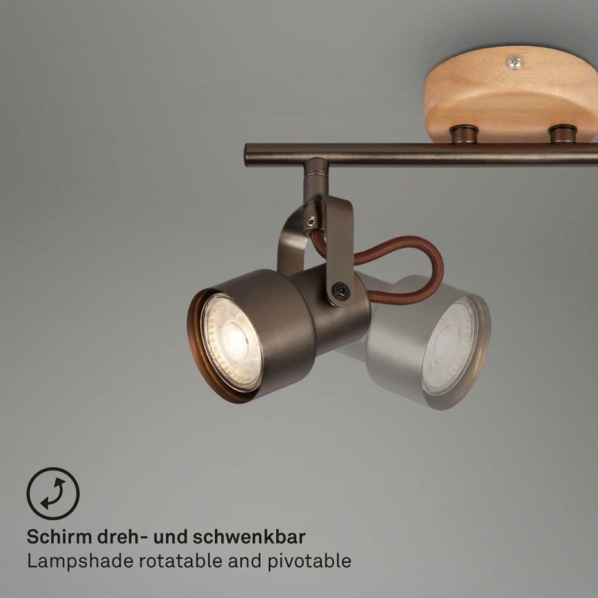 Briloner 2872-045 - Foco LED TAHUN 4xGU10/5W/230V 3000K marrón