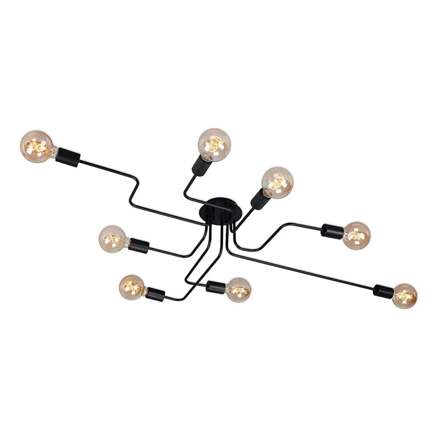 Briloner 2888-085 - Lámpara de techo FARETTO 8xE27/60W/230V negro