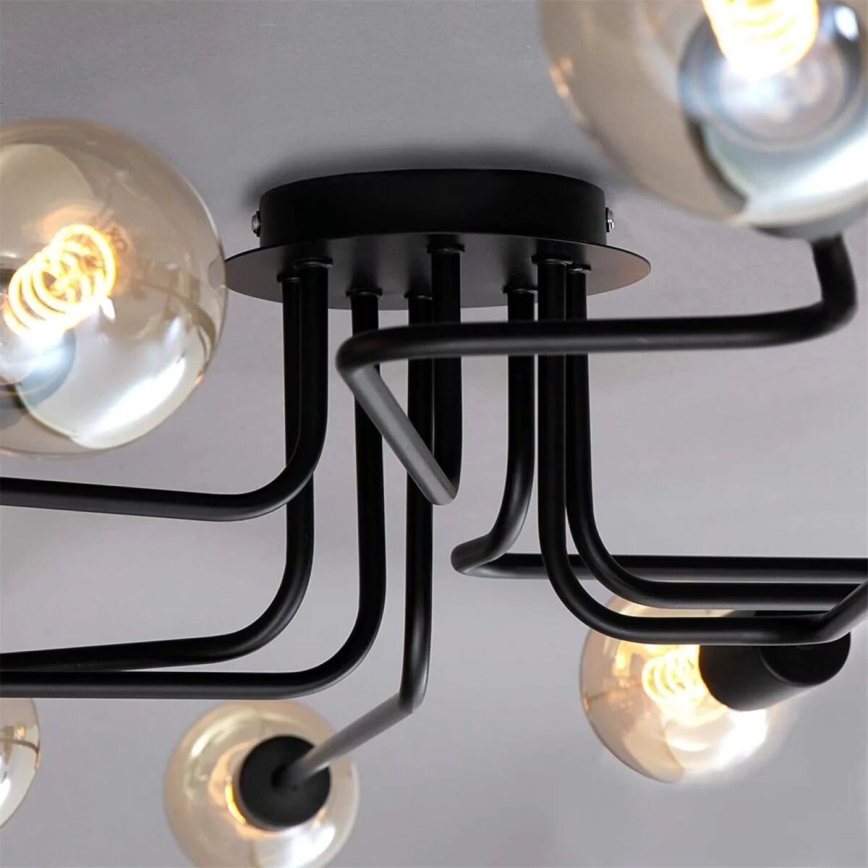 Briloner 2888-085 - Lámpara de techo FARETTO 8xE27/60W/230V negro