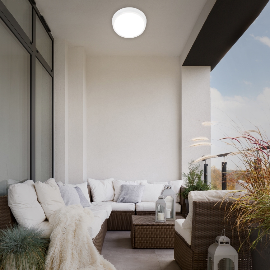 Briloner 3018-016 - Plafón LED de exterior HAGEN LED/24W/230V 4000K IP44 blanco