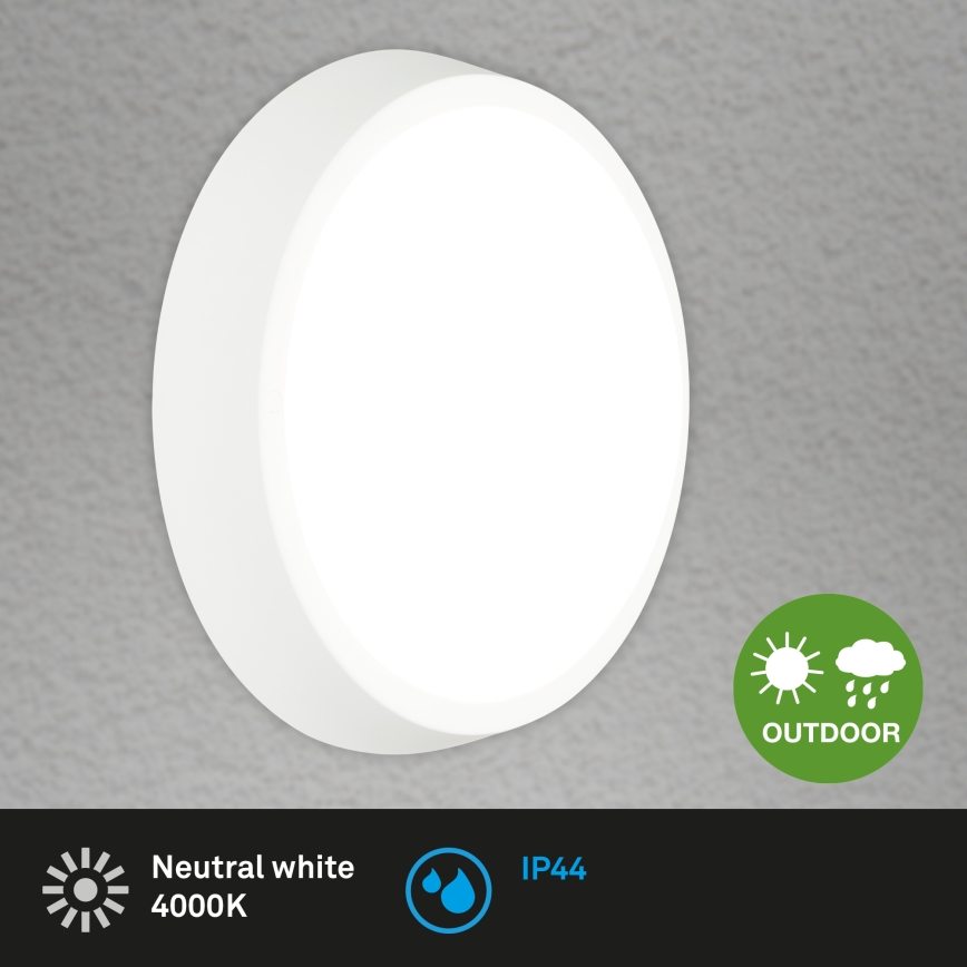 Briloner 3018-016 - Plafón LED de exterior HAGEN LED/24W/230V 4000K IP44 blanco