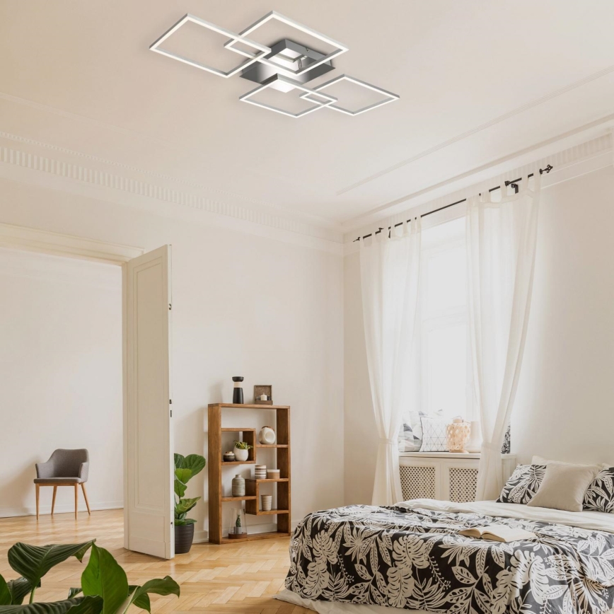Briloner 3091-018 - Plafón LED regulable FRAME LED/30W/230V cromo brillante