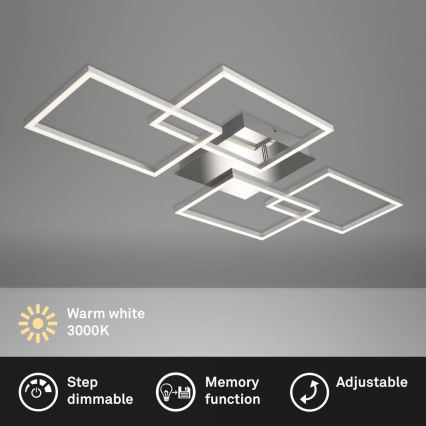 Briloner 3091-018 - Plafón LED regulable FRAME LED/30W/230V cromo brillante