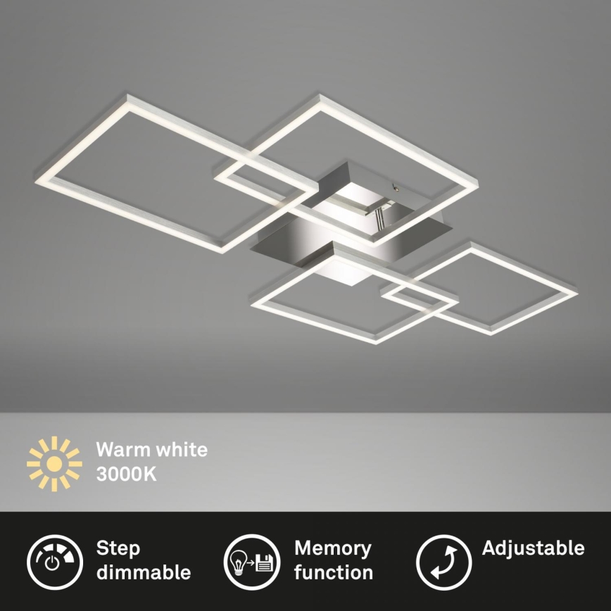 Briloner 3091-018 - Plafón LED regulable FRAME LED/30W/230V cromo brillante