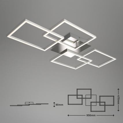 Briloner 3091-018 - Plafón LED regulable FRAME LED/30W/230V cromo brillante