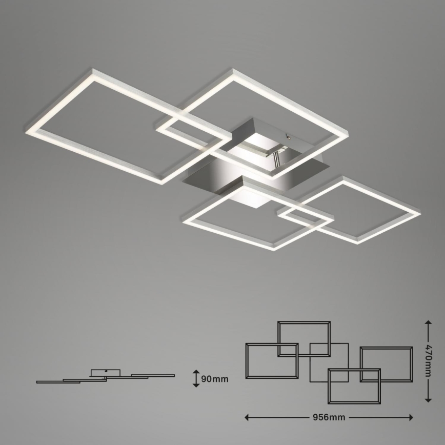 Briloner 3091-018 - Plafón LED regulable FRAME LED/30W/230V cromo brillante