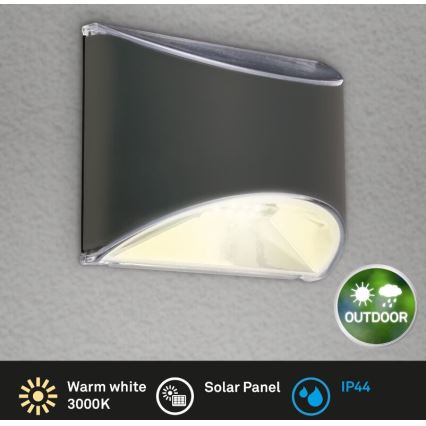 Briloner 3133015 - Aplique LED solar LED/2W/3,7V IP44 3000K