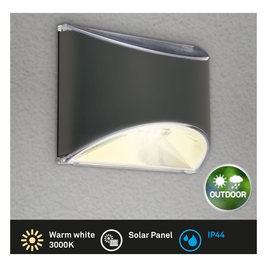 Briloner 3133015 - Aplique LED solar LED/2W/3,7V IP44 3000K