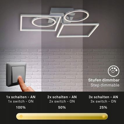 Briloner 3135-018 - Plafón LED regulable FRAME LED/43,8W/230V 3000K