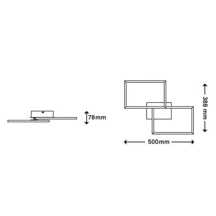 Briloner 3149-018 - Lámpara de suspensión LED regulable FRAME 2xLED/15W/230V + mando a distancia