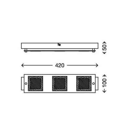 Briloner 3153-038 - Plafón LED PLAZA 3xLED/5W/230V