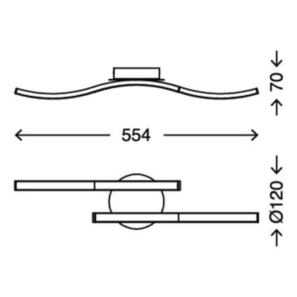 Briloner 3258-029 - Plafón LED GO 2xLED/6W/230V