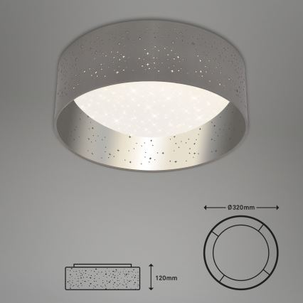 Briloner 3482014 - Plafón LED MAILA STARRY LED/12W/230V gris/plata