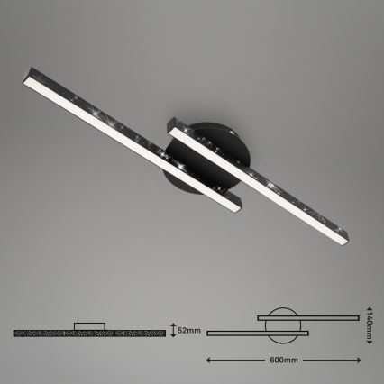 Briloner 3517-025 - Lámpara de techo LED REY 2xLED/6W/230V negro